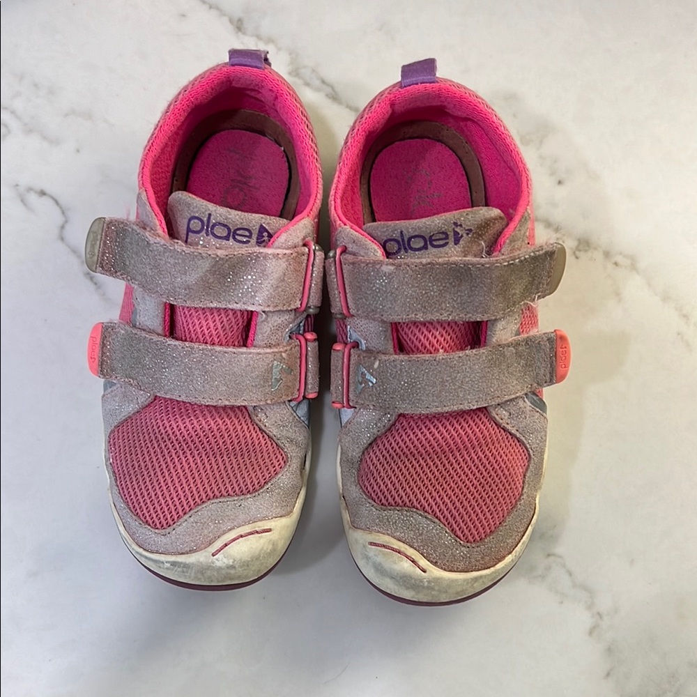 PLAE Pink and Gray Sneakers with Velcro Straps